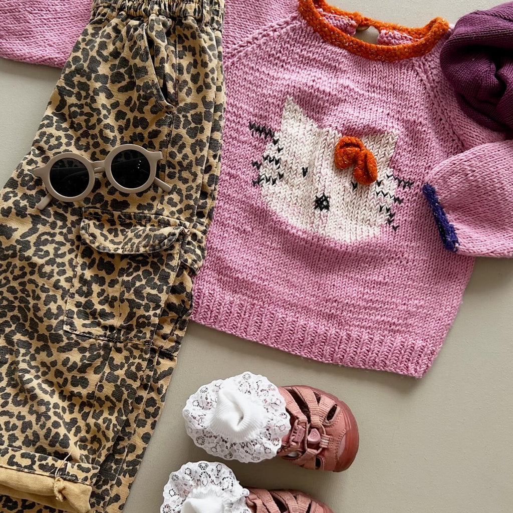 Striktrøje i uld med Hello Kitty 98/104