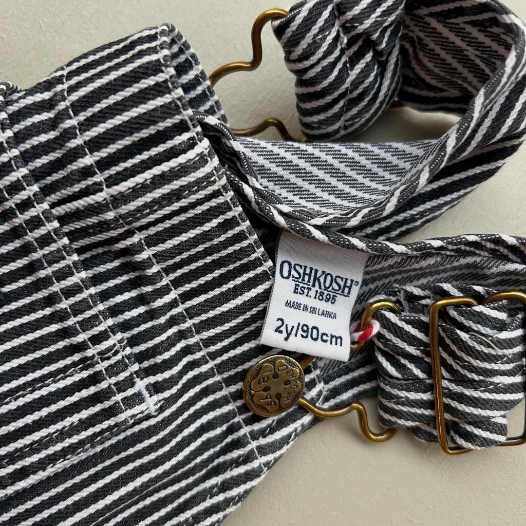 Oshkosh Overalls i sorte striber 2år/90
