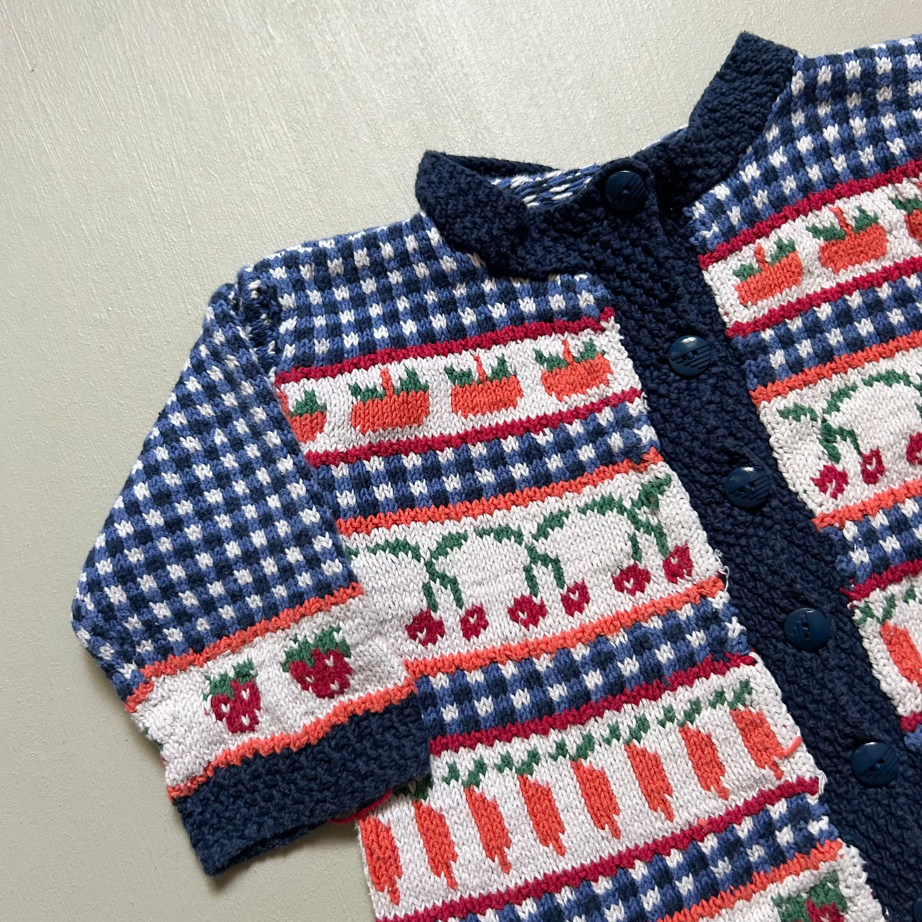 Bomuldsstrik med frugter 80