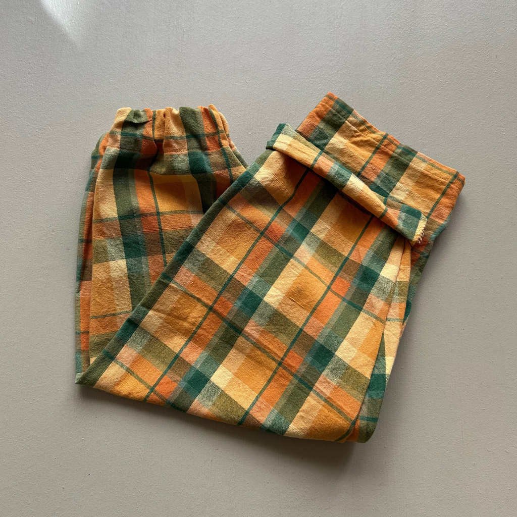 Håndsyede bukser i vintagestof 92/98
