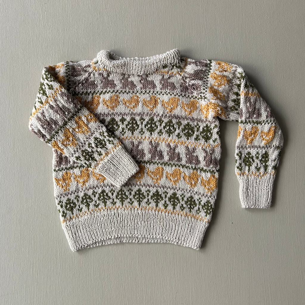 Uldstrik med harer og kaniner 86/92
