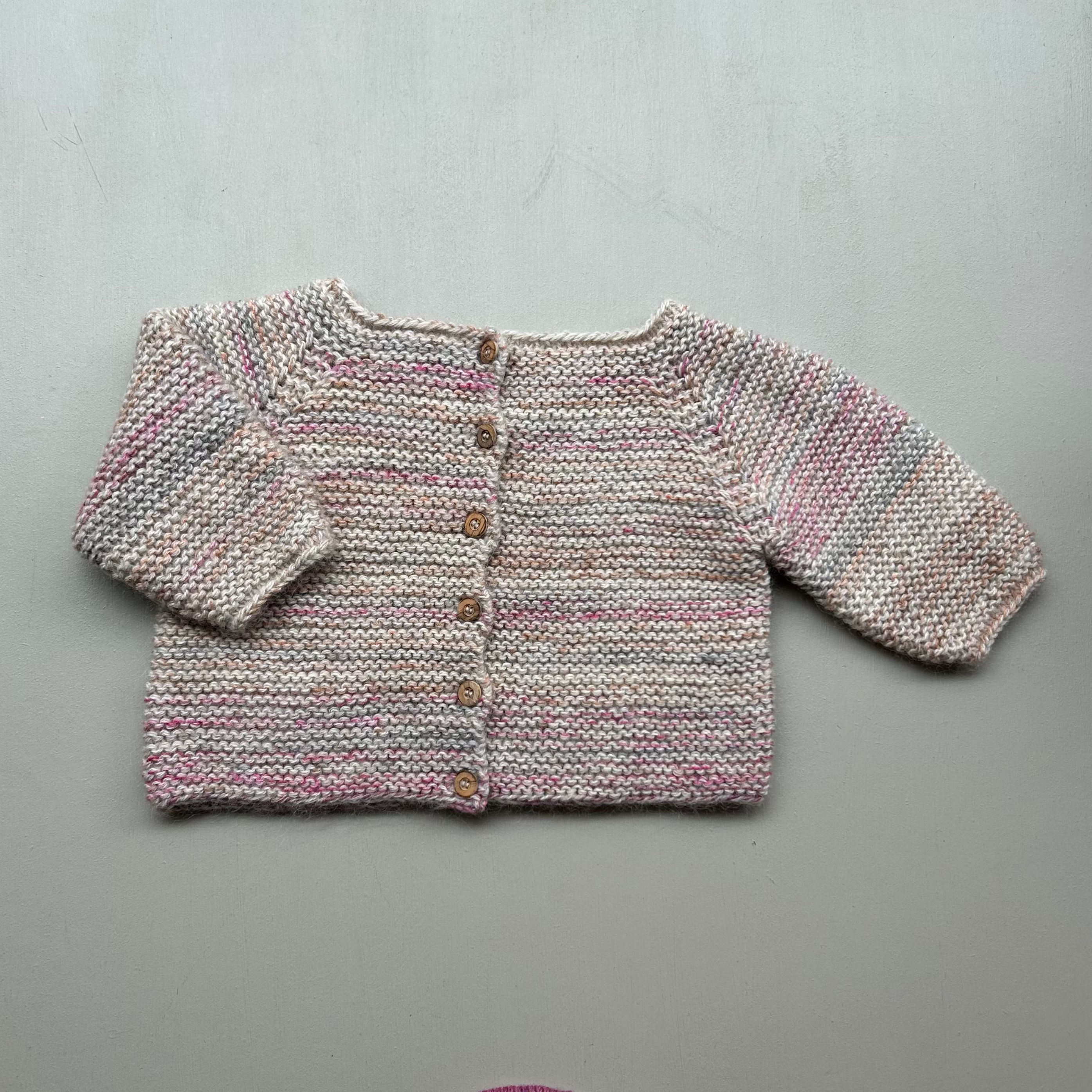 Cardigan i meleret uld 80