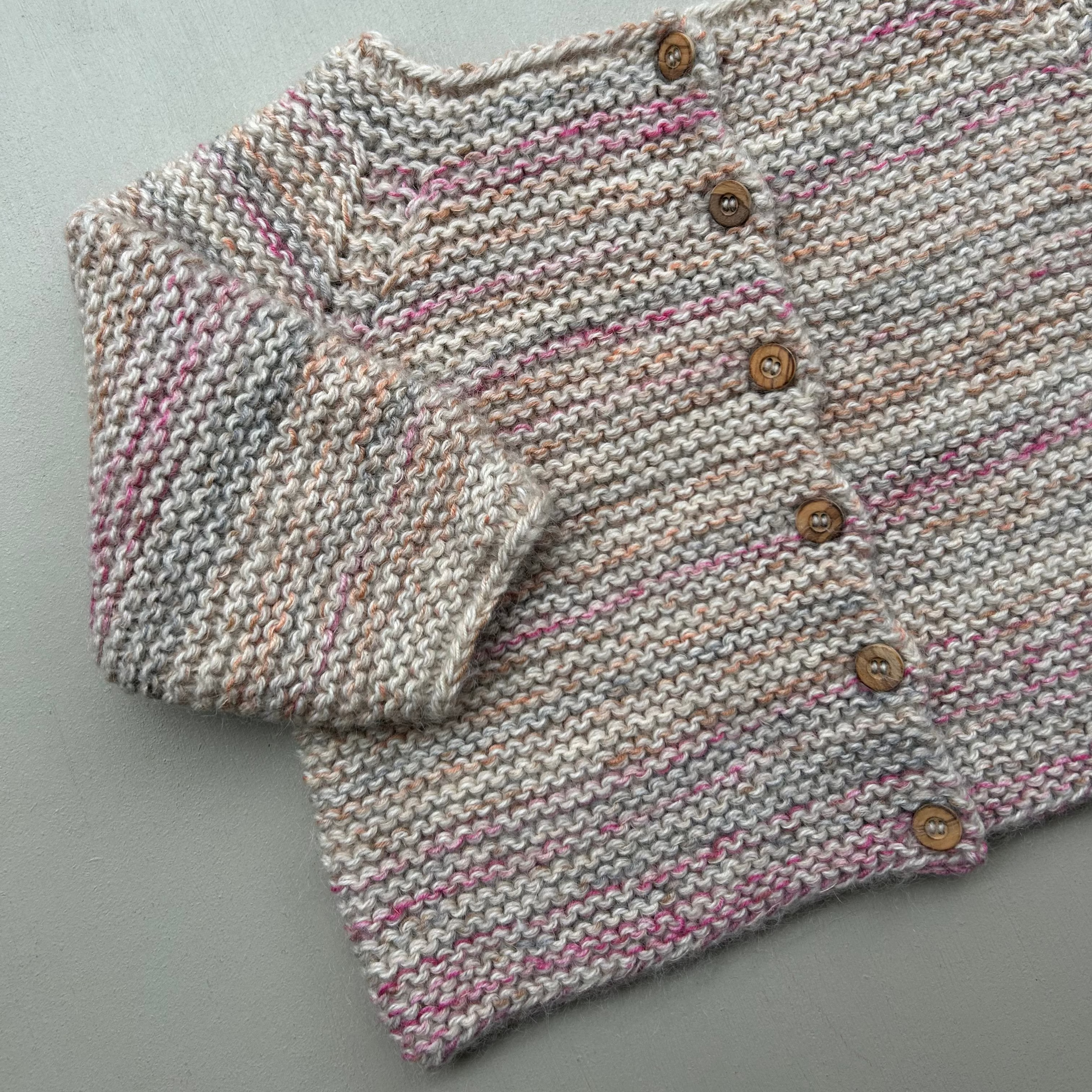 Cardigan i meleret uld 80