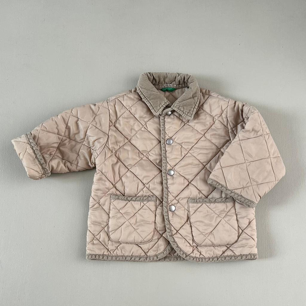 Vintage Benetton termojakke i beige 86/92