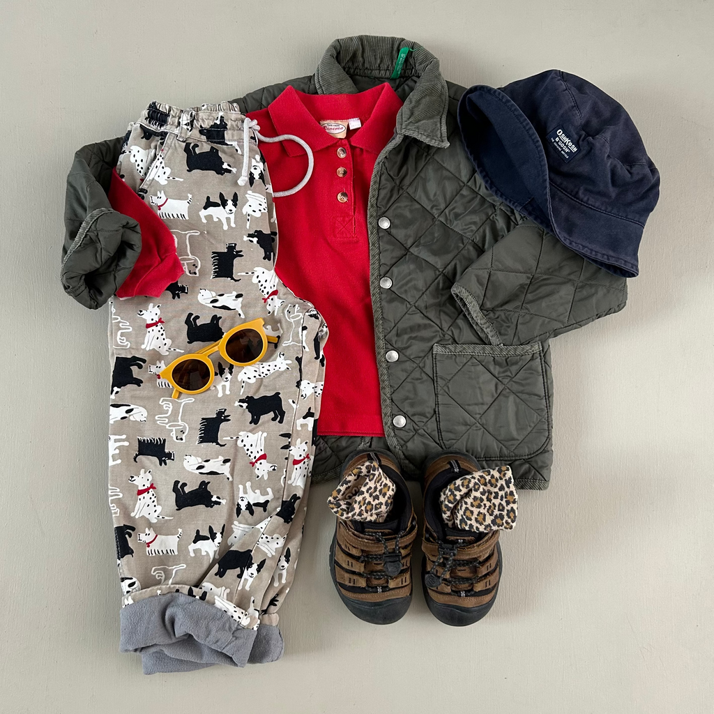 Vintage H&M bukser med cool hundeprint 110