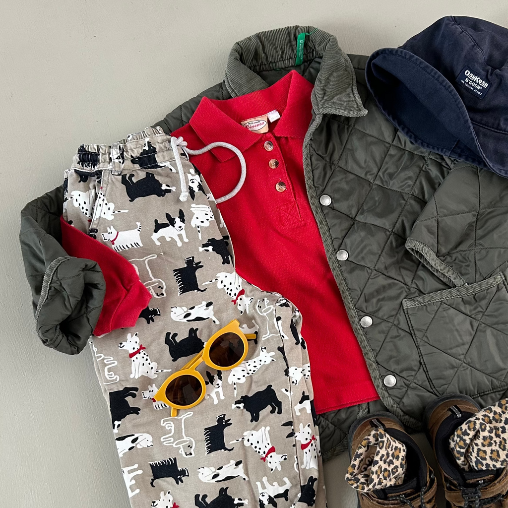 Vintage H&M bukser med cool hundeprint 110