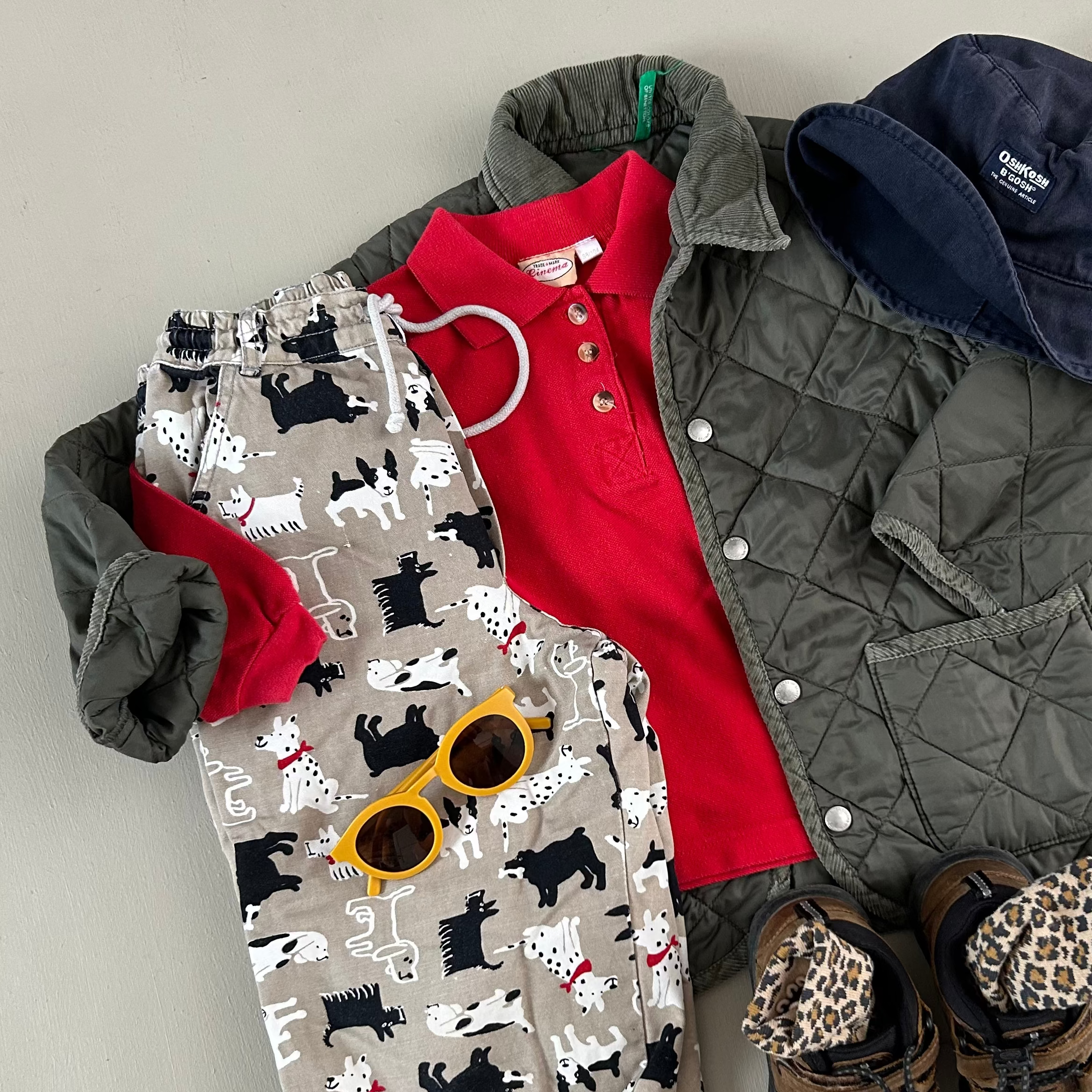 Vintage H&M bukser med cool hundeprint 110
