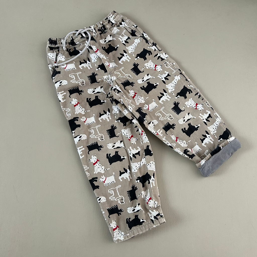 Vintage H&M bukser med cool hundeprint 110