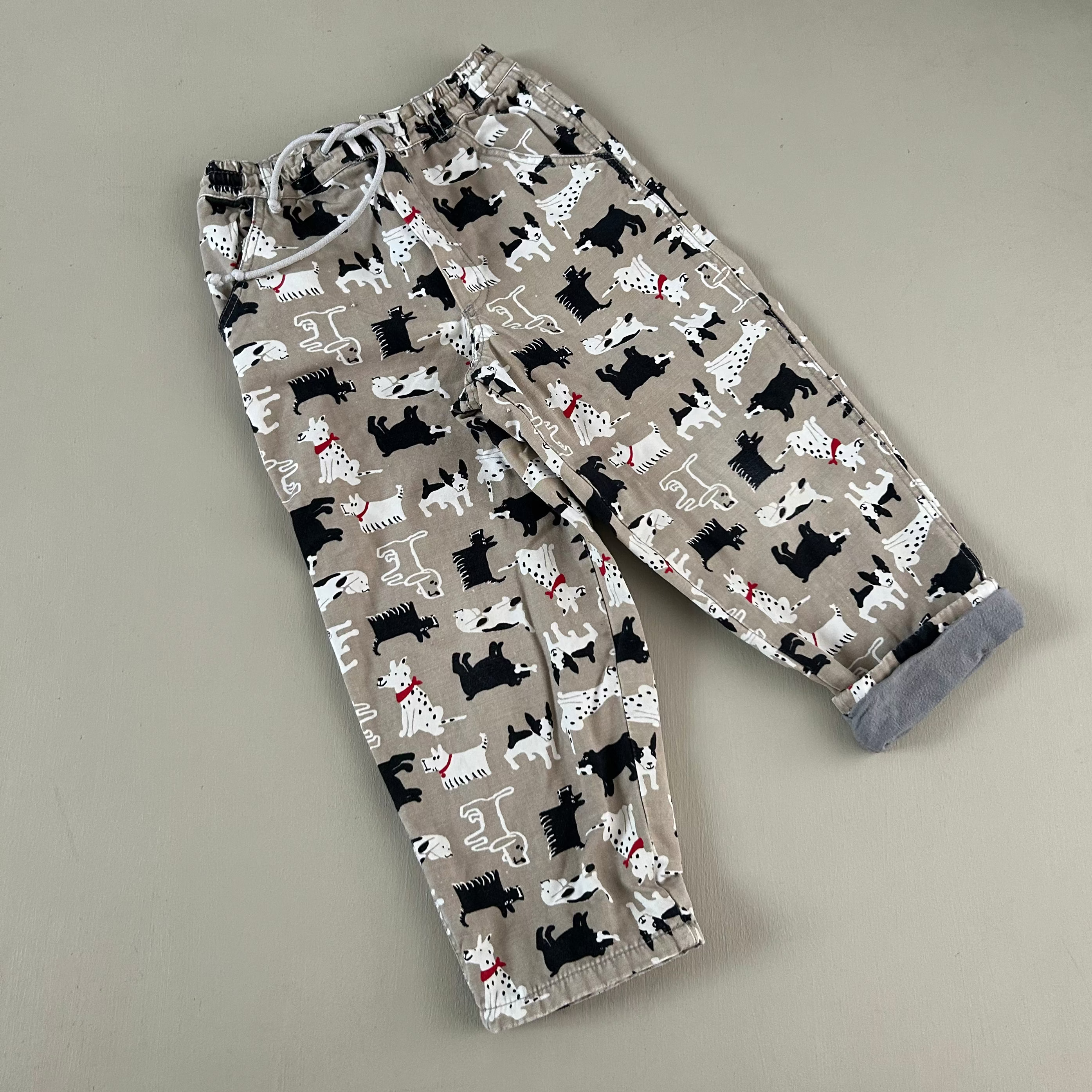 Vintage H&M bukser med cool hundeprint 110