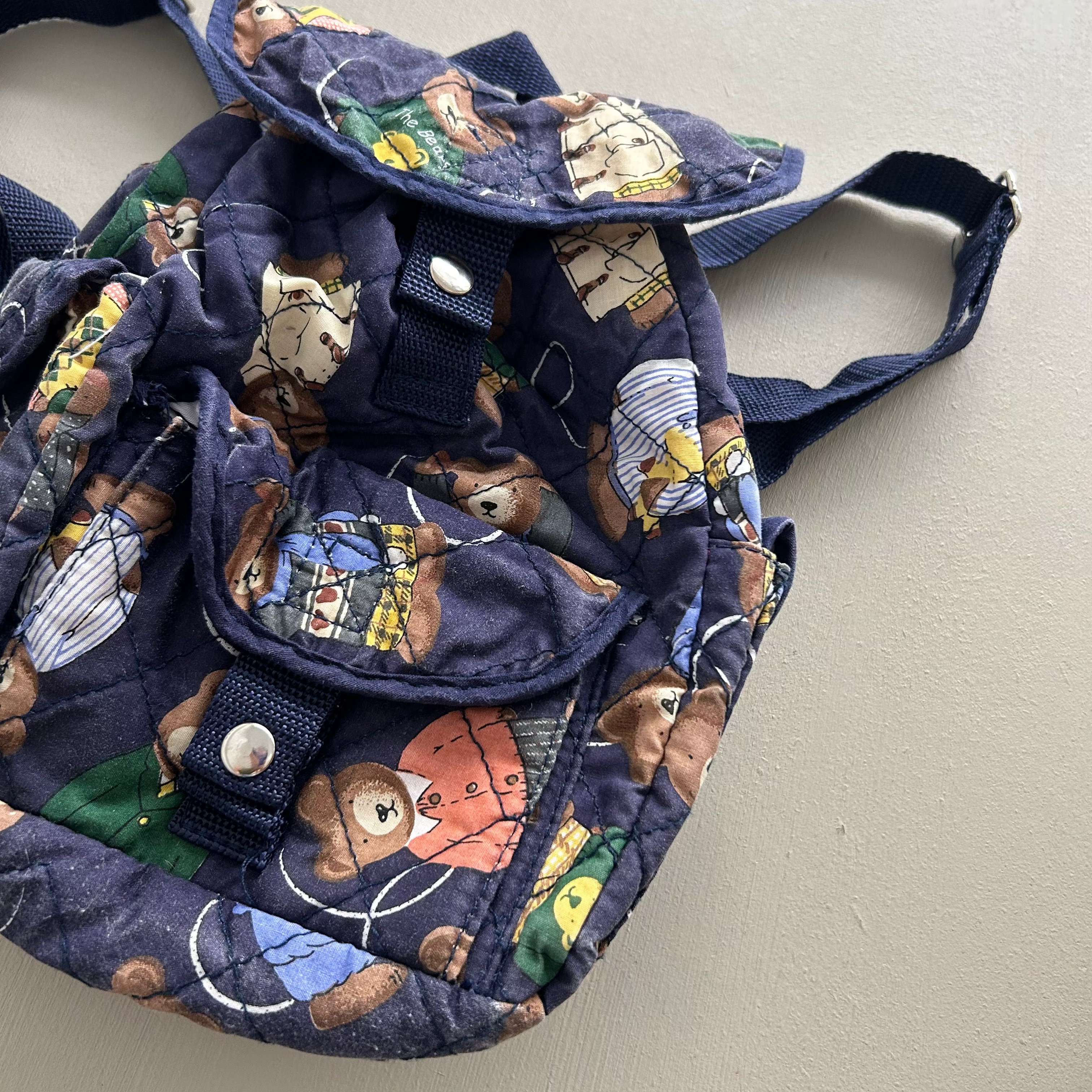 Lille vintage rygsæk med bamser
