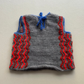 Uldvest med fine detaljer 62/68