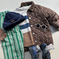 Cool stribet strik i uld/bomuld 98/104