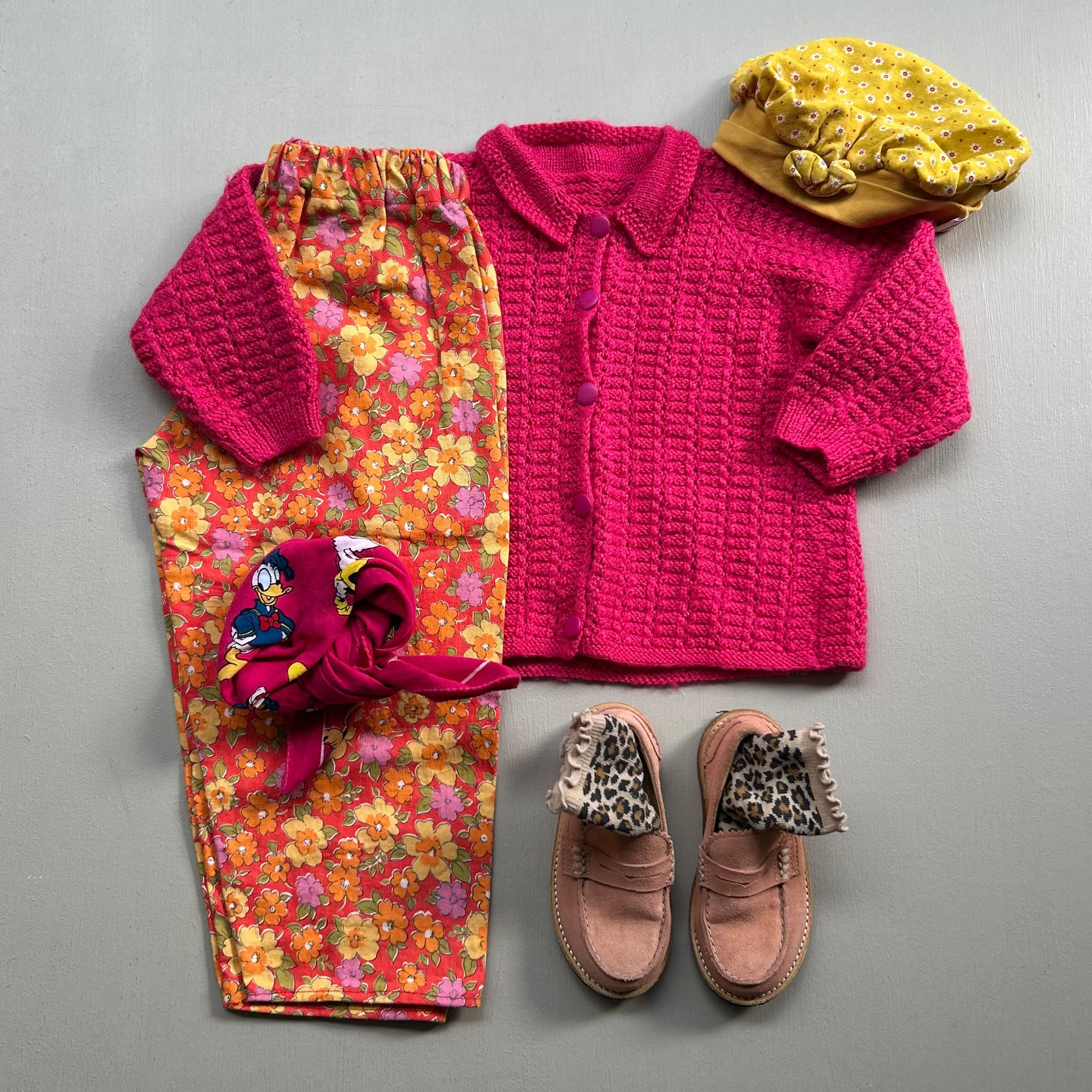 Cardigan i pink uld 92/98