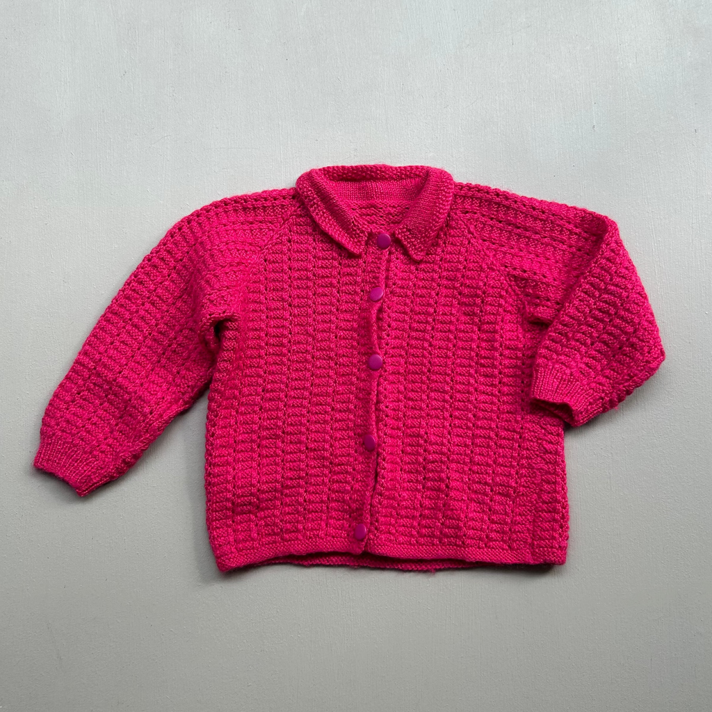 Cardigan i pink uld 92/98